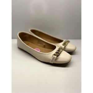 Report Loafers Beige Women's Shoes With Gold Chain Details Size 5.5M
